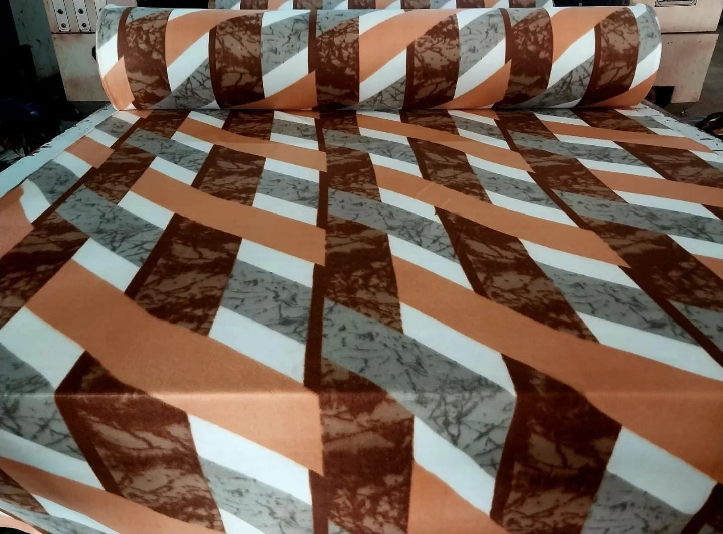 Printed polar fleece blanket from our range, shown as representative of the 400 Gram construction